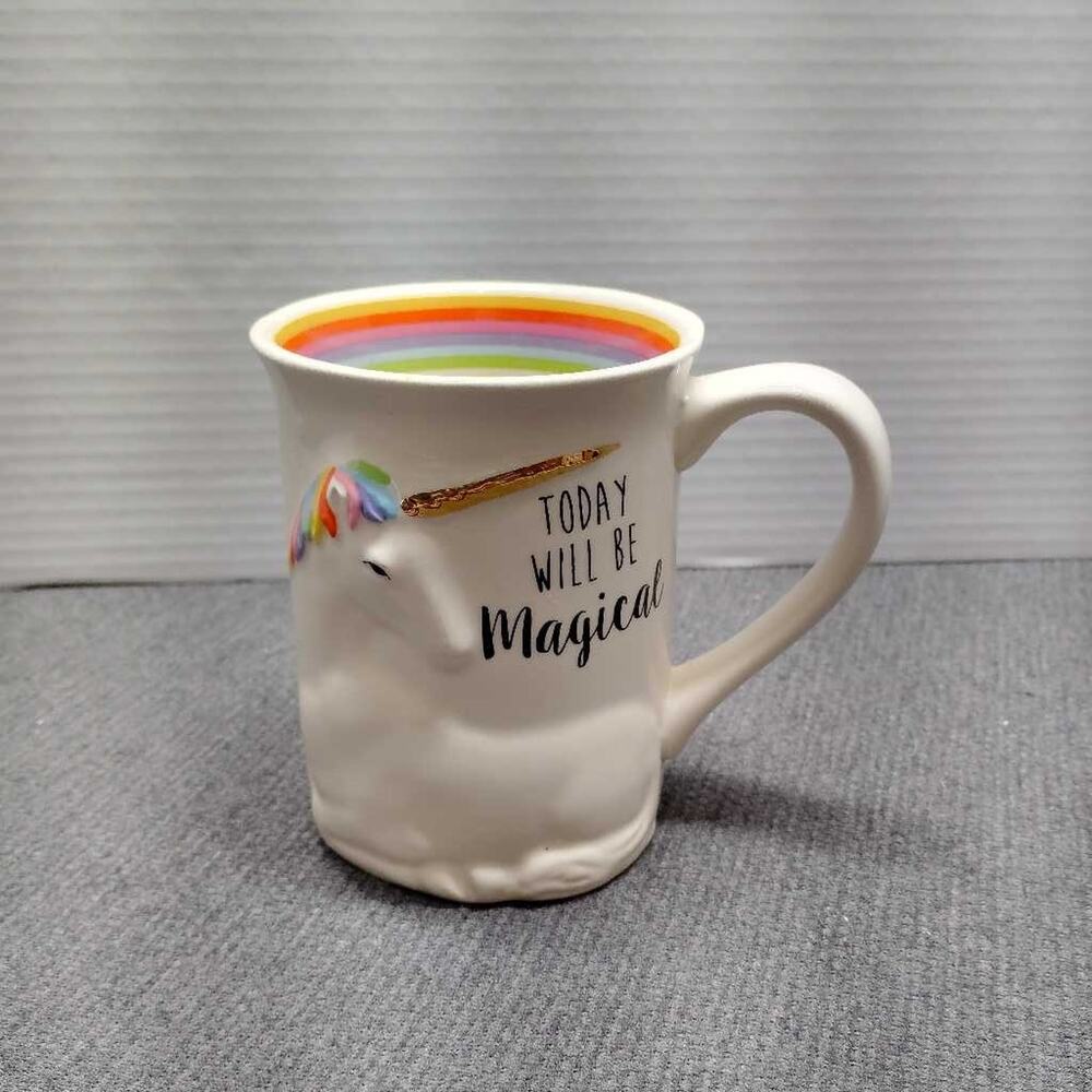 Our Name is Mud Magical Unicorn Rainbow Ceramic Coffee Mug 16oz